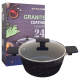 Oala granit 24 cm cu capac din sticla, Synmore
