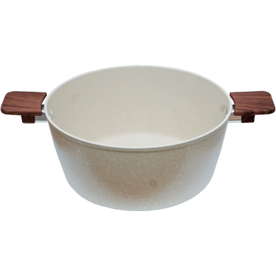 Oala granit 28 cm 7.5 L antiaderenta bej fara capac Adison