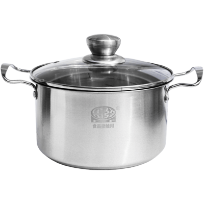 Oala inox 18 cm 2.5 L cu capac sticla, Adison