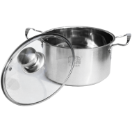 Oala inox 20 cm cu capac sticla, Adison