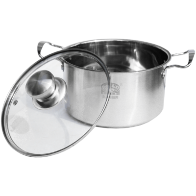 Oala inox 20 cm cu capac sticla, Adison