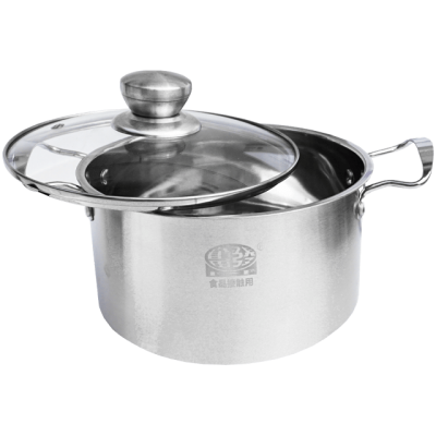 Oala inox 22 cm cu capac din sticla termorezistent, Adison