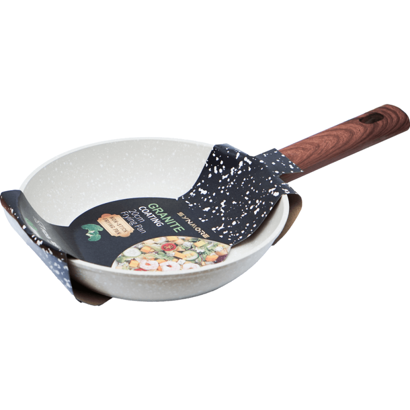 Tigaie granit 20 cm antiaderenta crem fara capac Synmore