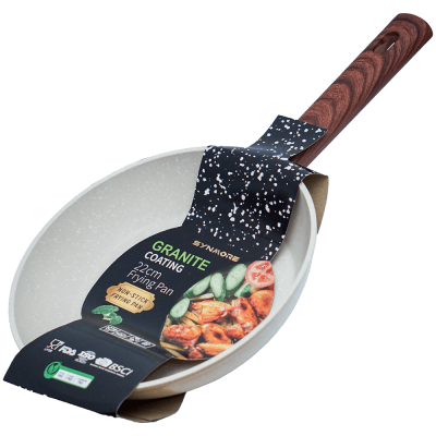 Tigaie granit 22 cm antiaderenta crem fara capac Synmore