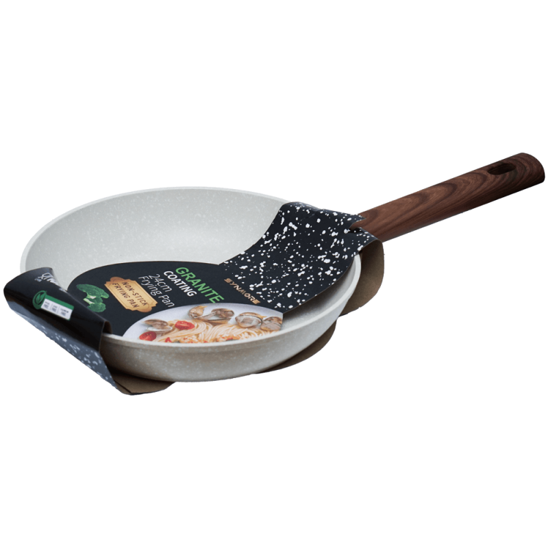 Tigaie granit 24 cm antiaderenta crem fara capac Synmore