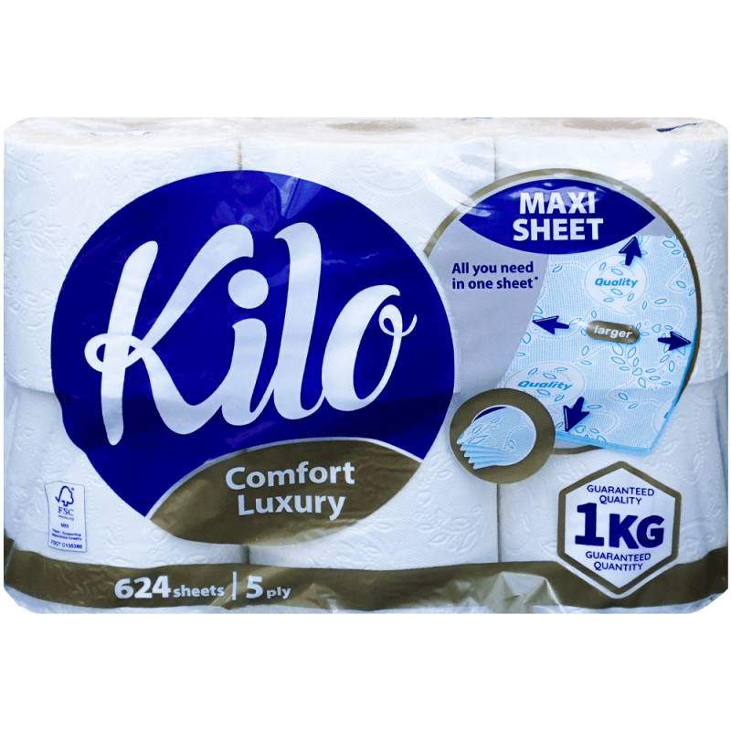 Hartie igienică 5 straturi, Kilo Comfort, 6 role