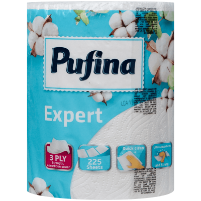 Prosop de hartie rulou 3 straturi 50 m, 225 foi, Pufina Expert