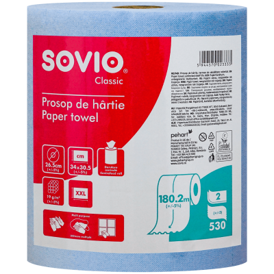 Rola prosop albastra, 2 straturi 530 foi Sovio 180.2 m