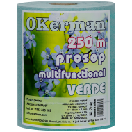 Rola prosop hartie industriala verde 250 m, 1 strat Okerman