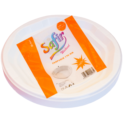 Set 50 farfurii bio albe Safir 17 cm