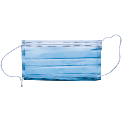 Masca medicala pentru protectie faciala, 3 pliuri, albastra, de unica folosinta