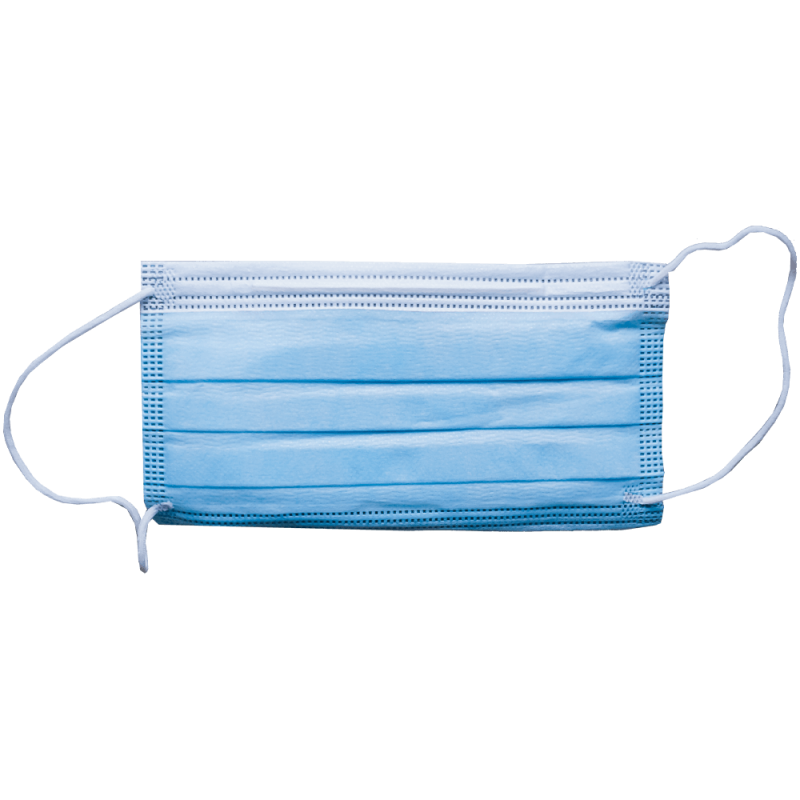 Masca medicala pentru protectie faciala, 3 pliuri, albastra, de unica folosinta