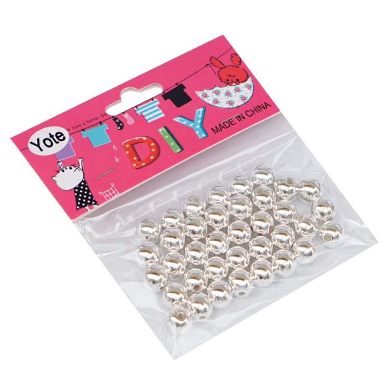 Accesorii pentru craft - margelute sidefate argintii, 20 G*12 pungute/set
