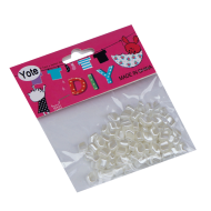 Accesorii pentru craft - perlute mici cu forme, albe, 15 G*12 pungute/set