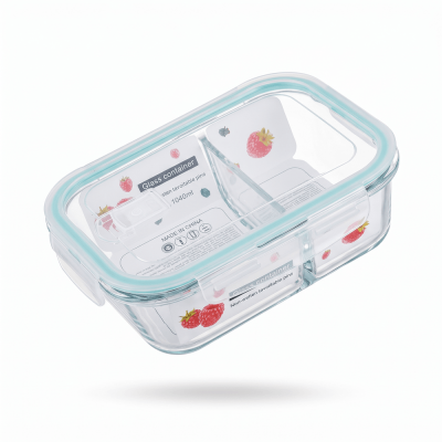 Caserola compartimentata sticla termorezistenta capac etans 1040 ml Adison