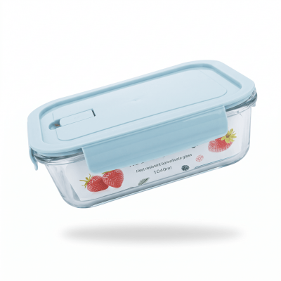 Caserola sticla borosilicata capac etans albastru 1040 ml 21x16 cm Adison