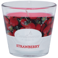 Lumanare parfumata capsuni 26 ore in pahar sticla Candlesense