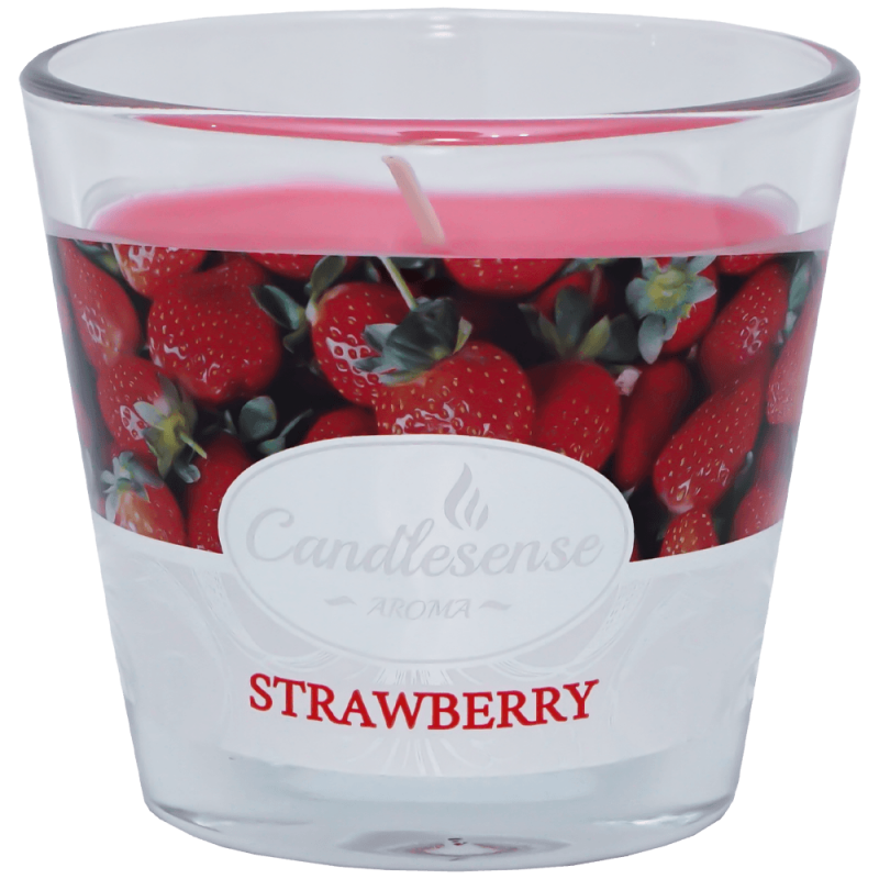 Lumanare parfumata capsuni 26 ore in pahar sticla Candlesense