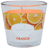Lumanare parfumata portocala 26 ore in pahar sticla Candlesense
