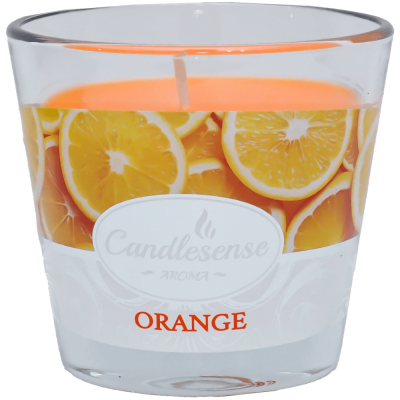 Lumanare parfumata portocala 26 ore in pahar sticla Candlesense