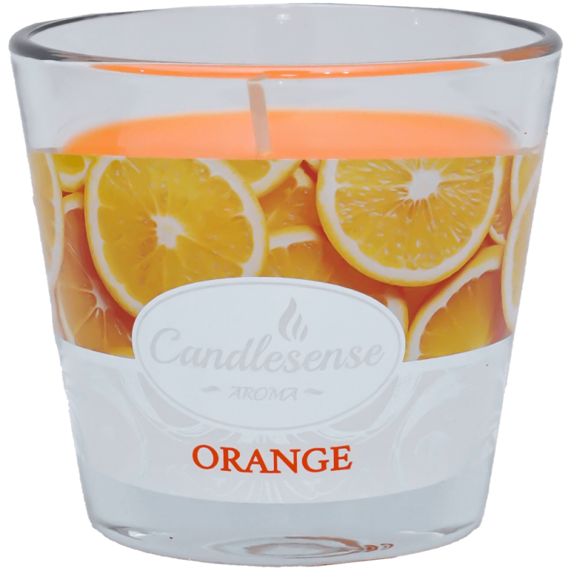 Lumanare parfumata portocala 26 ore in pahar sticla Candlesense