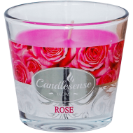 Lumanare parfumata tip candela 26 ore trandafir in pahar sticla Candlesense