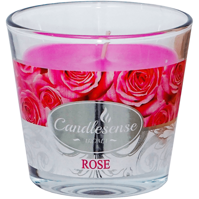 Lumanare parfumata tip candela 26 ore trandafir in pahar sticla Candlesense