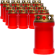 Set 16 candele rosii 20 ore cu capac metalic pentru cimitir 80 g Zniczplast