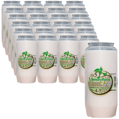 Set 24 candele albe cu ulei 5 zile pentru cimitir ZO5 Memoryflame 305 g Zniczplast
