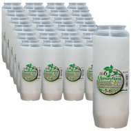 Set 24 candele albe cu ulei 6 zile pentru cimitir ZO6 Memoryflame 380 g Zniczplast