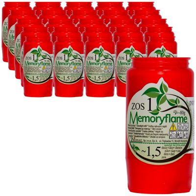 Set 25 candele cu ulei 1.5 zile pentru cimitir ZOS 1 Memoryflame Zniczplast