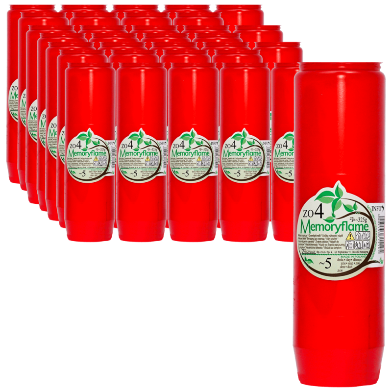 Set 32 candele cu ulei 5 zile pentru cimitir ZO 4 Memoryflame 325 g Zniczplast
