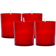 Set 4 candele rosii 12 ore fara capac Adison