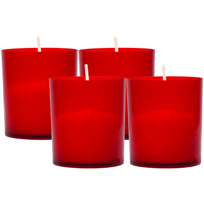Set 4 candele rosii 12 ore fara capac Adison
