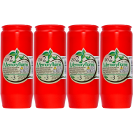 Set 4 candele rosii cu ulei 3 zile 200 g pentru cimitir ZO2 Memoryflame