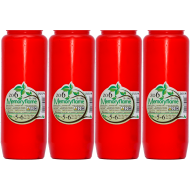 Set 4 candele rosii cu ulei 5-6 zile 380 g pentru cimitir ZO6 Memoryflame 