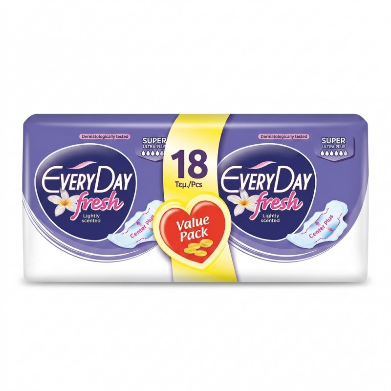 Absorbante Fresh Super Ultra Plus parfumate cu absorbtie mare 18 bucati EveryDay