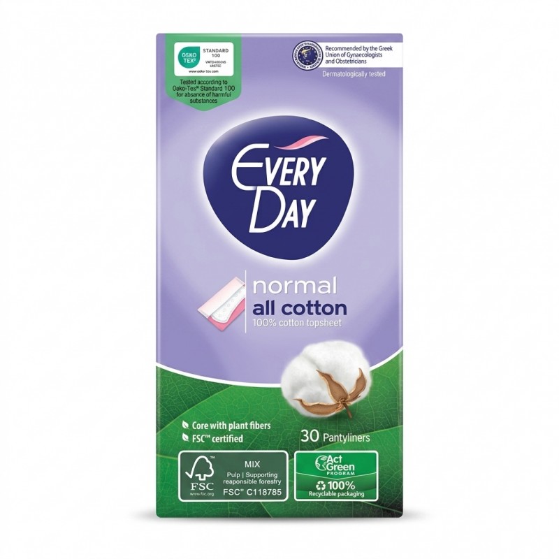 Absorbante zilnice normale din bumbac pentru igiena intima 30 bucati EveryDay