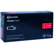 Manusi nitril nepudrate L 100 buc negre horeca Mercator