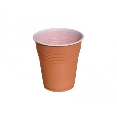 Pahare Plastic Bicolore 160 ml Maro 