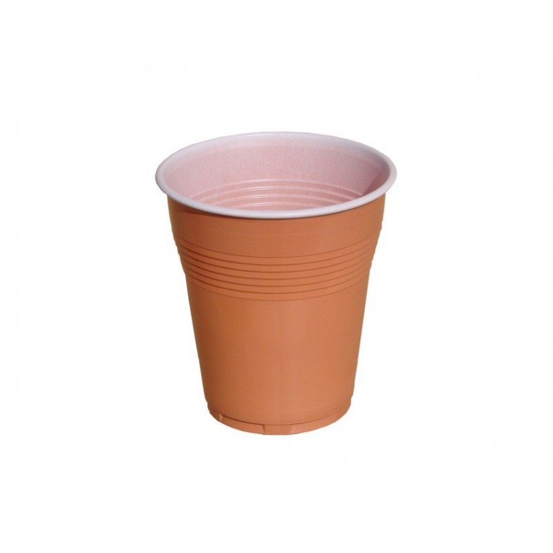 Pahare Plastic Bicolore 160 ml Maro 