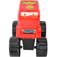 Masinuta animata din plastic, tip jeep, rosu, 13 CM, pregatita pentru aventuri off-road