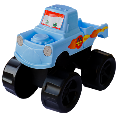 Masinuta din plastic, tip camioneta monster, turcoaz, 13 CM
