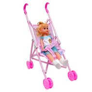 Set papusa cu carucior pliabil 46 cm