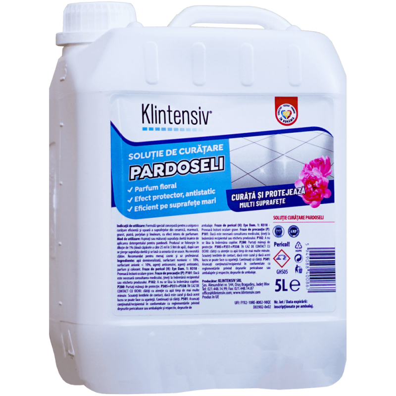 Soluție profesională pentru pardoseli, parfum floral, Klintensiv 5 litri