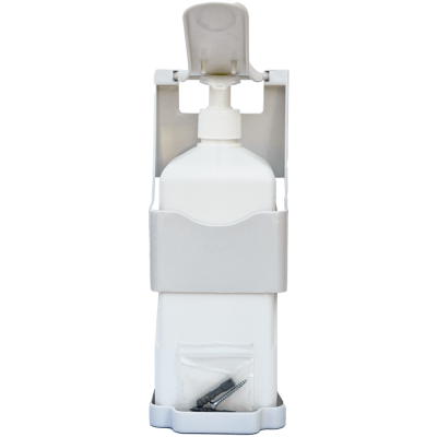 Dispenser manual pentru sapun lichid si dezinfectant, 1 L, din plastic, alb, 24.4 x 9.8 x 9 CM