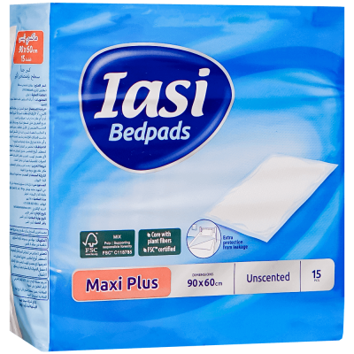 Protectie pentru pat, Iasi Maxi Fresh, 90 x 60 cm, 15 bucati/pachet
