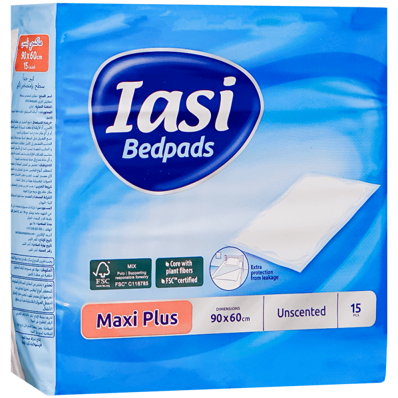 Protectie pentru pat, Iasi Maxi Fresh, 90 x 60 cm, 15 bucati/pachet