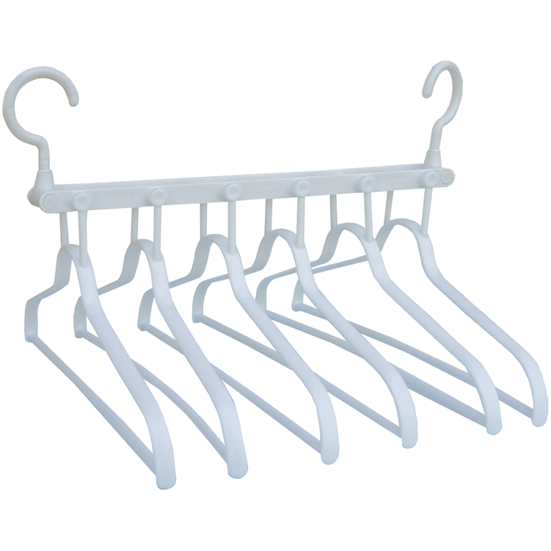 Set 6 umerase pe suport din plastic, albe, spatiu economic, 40 x 17 CM