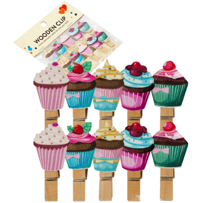 Kraft accesorii creatie carlige cu model prajituri 10 bucati 10 pungi